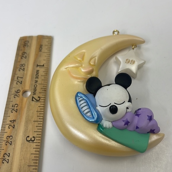 DISNEY 1999 baby Mickey on moon ornament - Picture 2 of 3